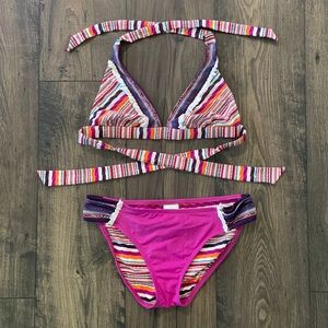 Lucky brand mumbai magic purple bikini small